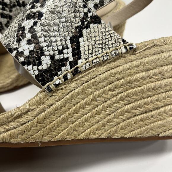 Kenneth Cole Wedge Snakeskin Espadrille Sandals Women's 9.5M Open Toe Slingback - Picture 9 of 15